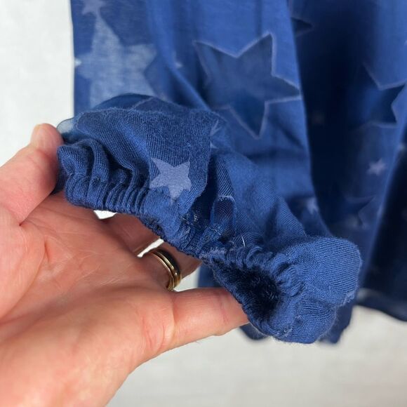 -Venus Long Sleeve Blue Star Mesh Top - Picture 6 of 10